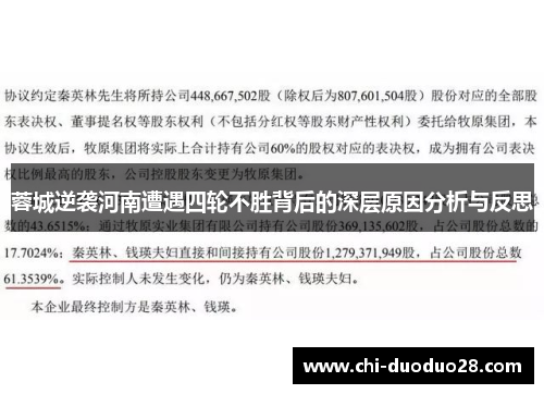 蓉城逆袭河南遭遇四轮不胜背后的深层原因分析与反思